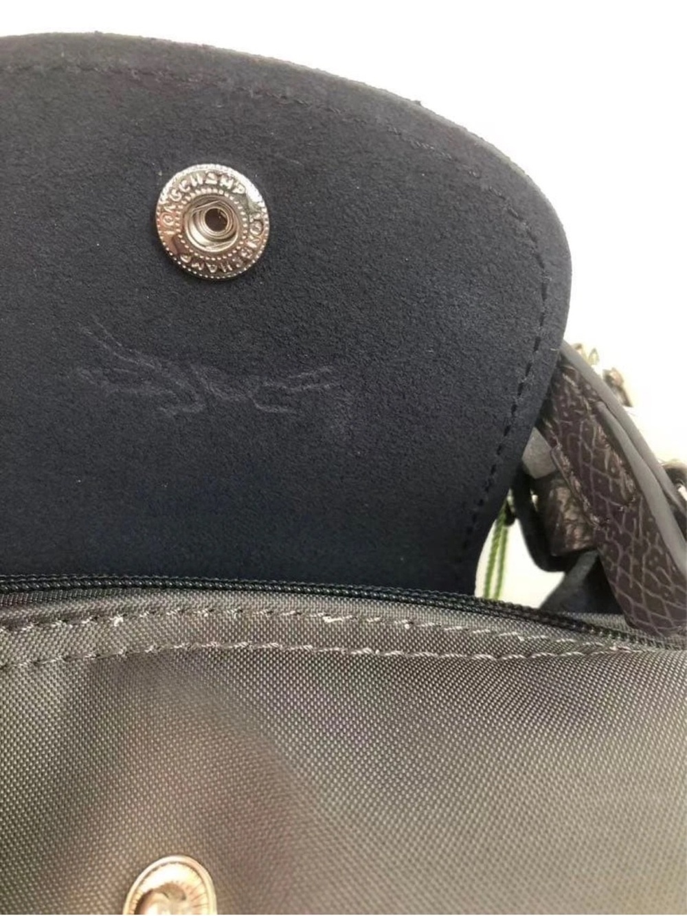 NWOT Longchamp Le Pliage  Mini Top-Handle Crossbody Black/Silver Hardware - Picture 7 of 15
